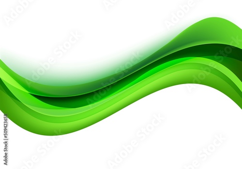 Elegant green flowing wave lines background