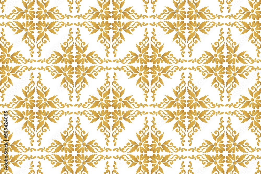 Abstract decorative golden floral pattern background