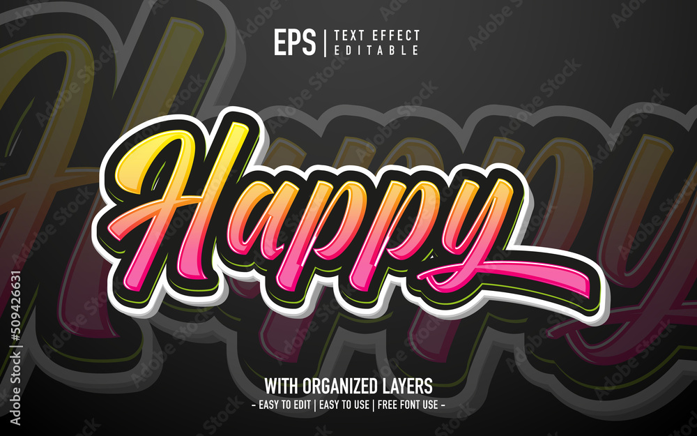 pink and yellow gradient color text effect in graffiti style