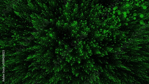 Abstractgreen ethereal meditation loop background. photo