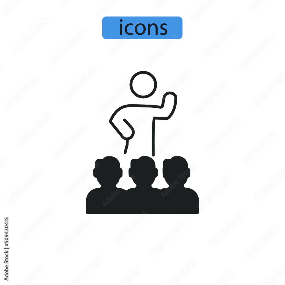 coaching icons  symbol vector elements for infographic web