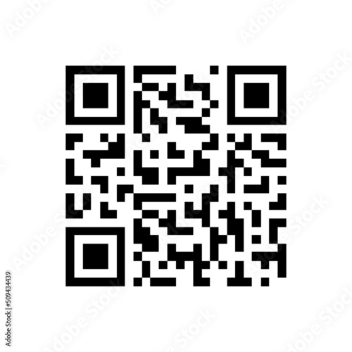 QR code icon. Smartphone scanning symbol. Vector isolated on white.
