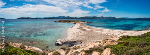 Panoramic view of the marine protected area of the island of Tavolara, municipality of Olbia, Costa Smeralda - Sardinia