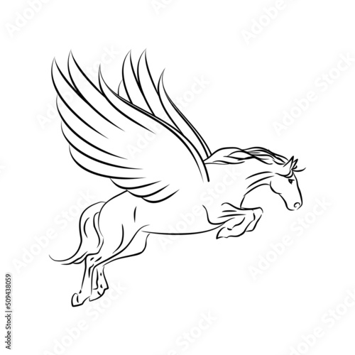 unicorn line art logo design