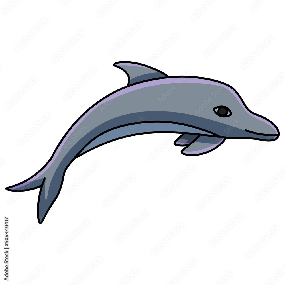 Cartoon dolphin illustration on white background Cartoon dolphin illustration on white background