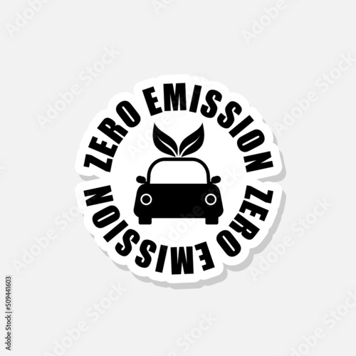 Zero emission sticker icon sign for mobile concept and web design