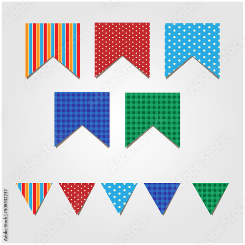 Separate flags festa junina texture and colors