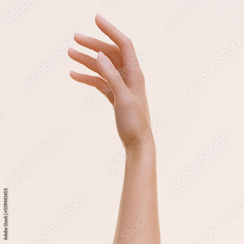 Relaxed female hand gesture  3d rendering beautiful woman arm art creative pose