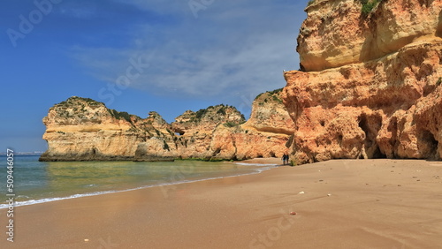 Seastack and cliffs-westernmost end Praia da Prainha Beach. Alvor Portimao-Portugal-310