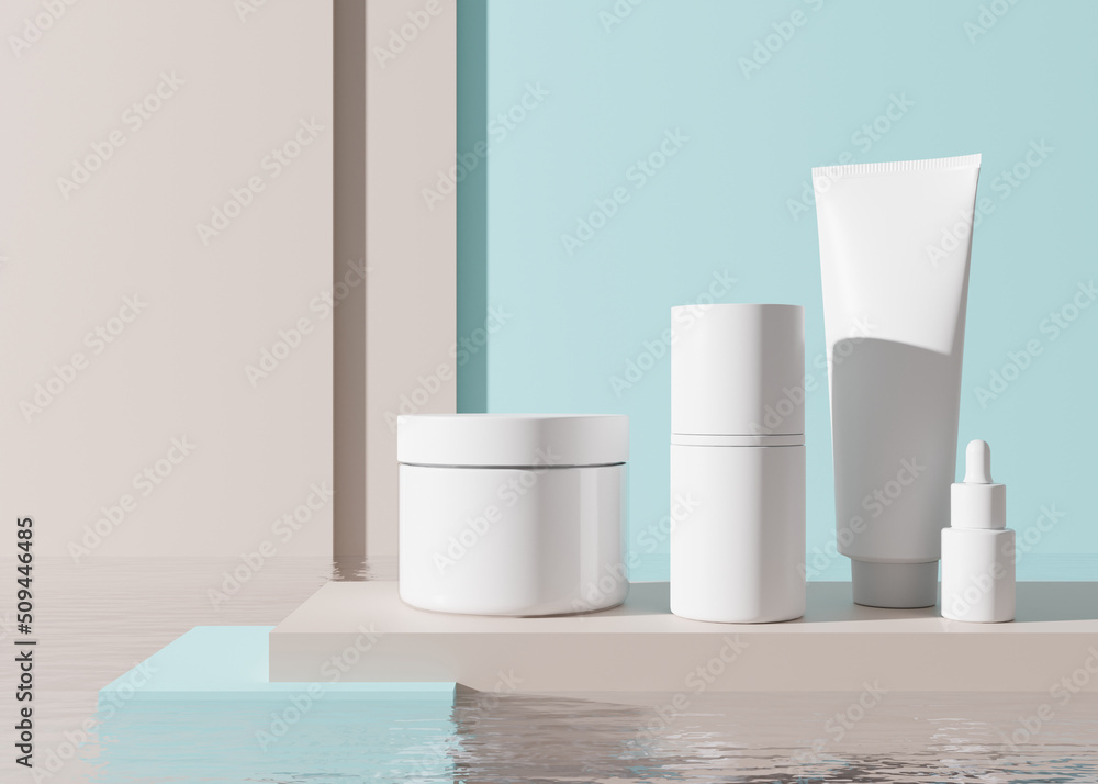 Unbranded blank cosmetics, soap, skincare, cream and shampoo packaging on a  fresh background. Skincare female and male skincare products packaging  24690929 Stock Photo at Vecteezy