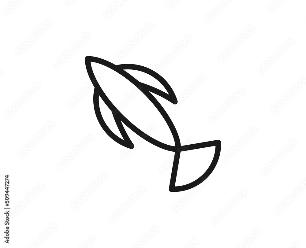 Fototapeta premium Black line icon on white background