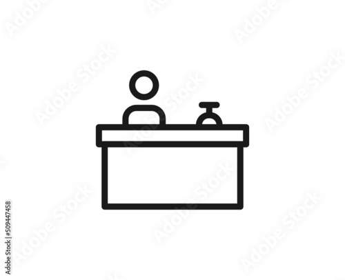 Constraction line icon on white background