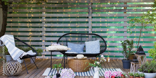 Lounge garden furniture at backyard