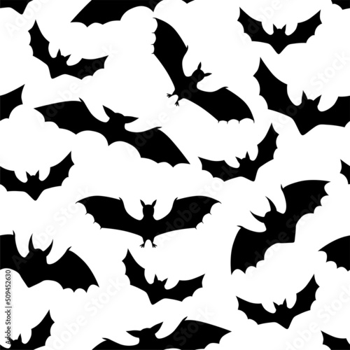 Halloween bat silhouette pattern seamless