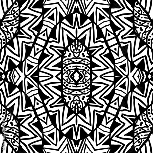Seamless tribal kaleidoscop...