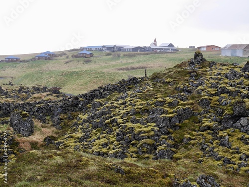 Famous coastal hiking trail from Arnastapi to Hellnar. Iceland. photo