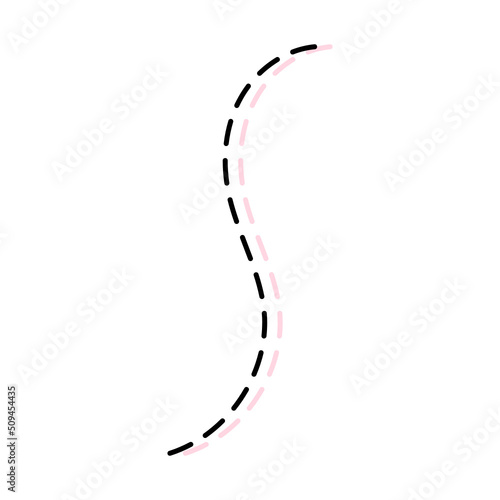 dashed curve line 