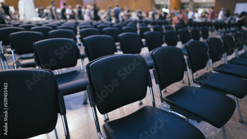 Empty chairs auditorium conference photo