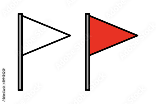 赤と白の三角旗