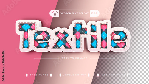 Textile Argyle - Editable Text Effect, Font Style