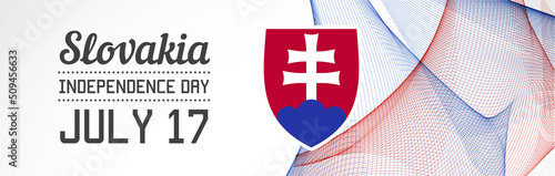 National Day of Country in Blending Lines Style. Vector Banner with Date.