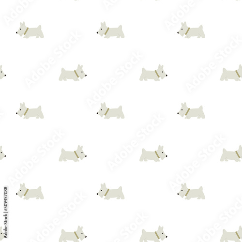 Scottish terrier dog seamless pattern