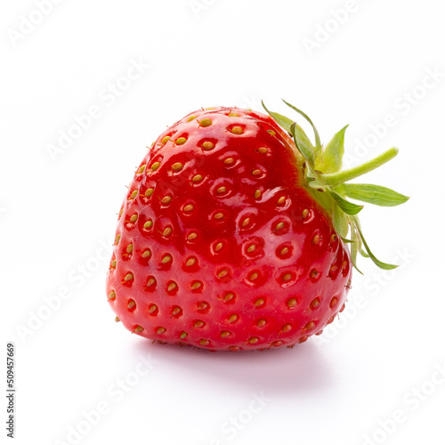 Fresh strawberries closeup on a white background. Isolated - Image