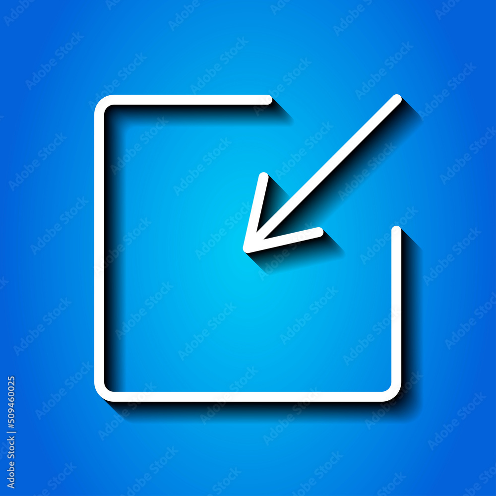 External link simple icon, vector. Flat design. White icon with shadow on blue background.ai External link simple icon, vector. Flat design. White icon with shadow on blue background.ai
