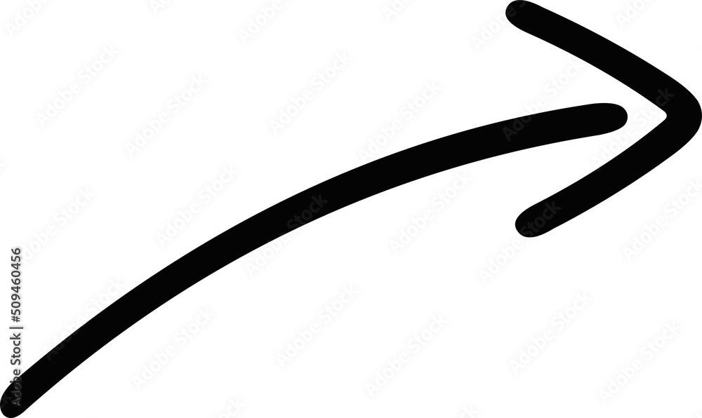 Vector illustration of a drawn arrow pointing to the right Vector illustration of a drawn arrow pointing to the right
