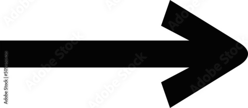 Vector illustration of a black arrow, pointing to the right