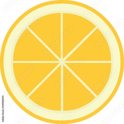 Vector illustration of half of an orange fruit drawn from the front