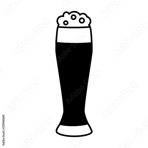 Ciemne piwo w szklance  ilustracja wektorowa