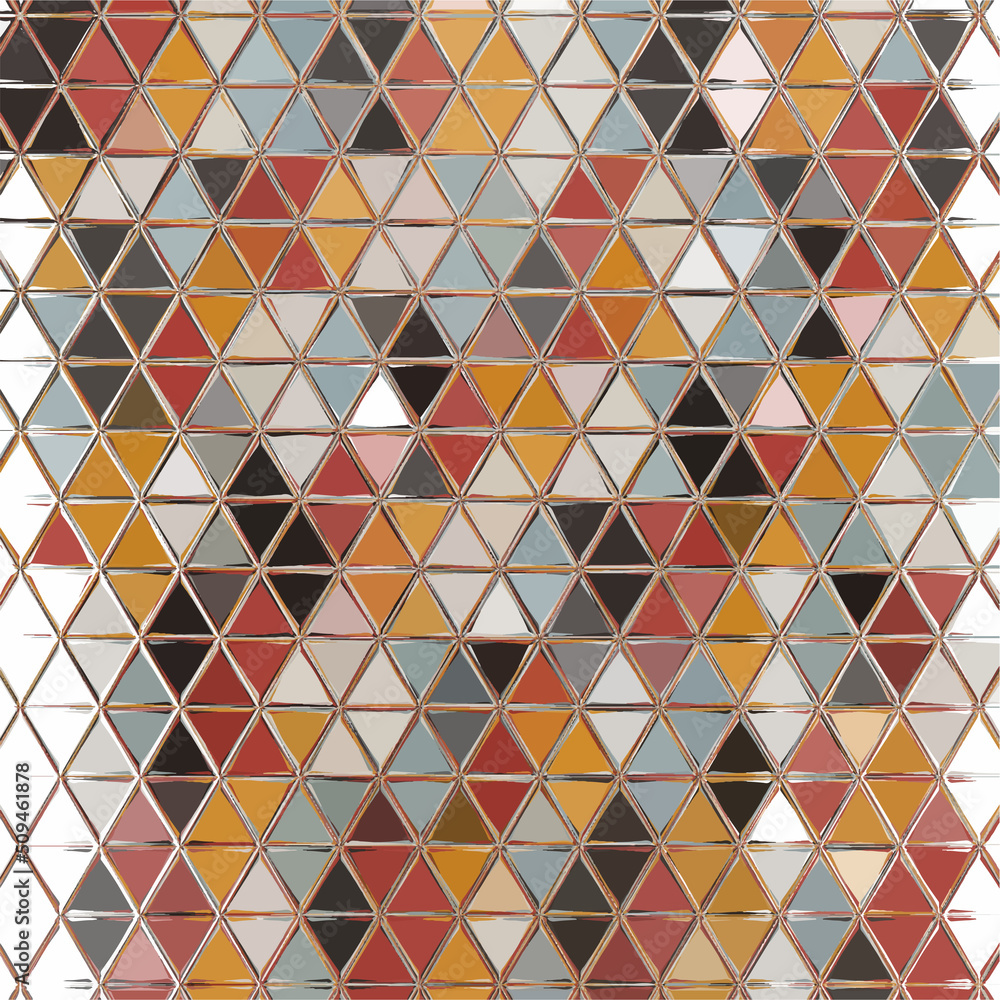 Fototapeta premium Vector Illustration of abstract vitrage background. Decorative stained glass pattern for design poster, cover, flyer and brochure.