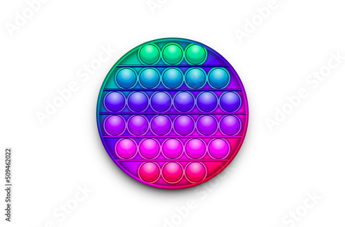 Rainbow Trendy Pop it fidget toy on a empty background. Vector..