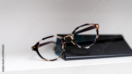 Vision stylish corrective accessory. Eyesight modern sunglasses.
