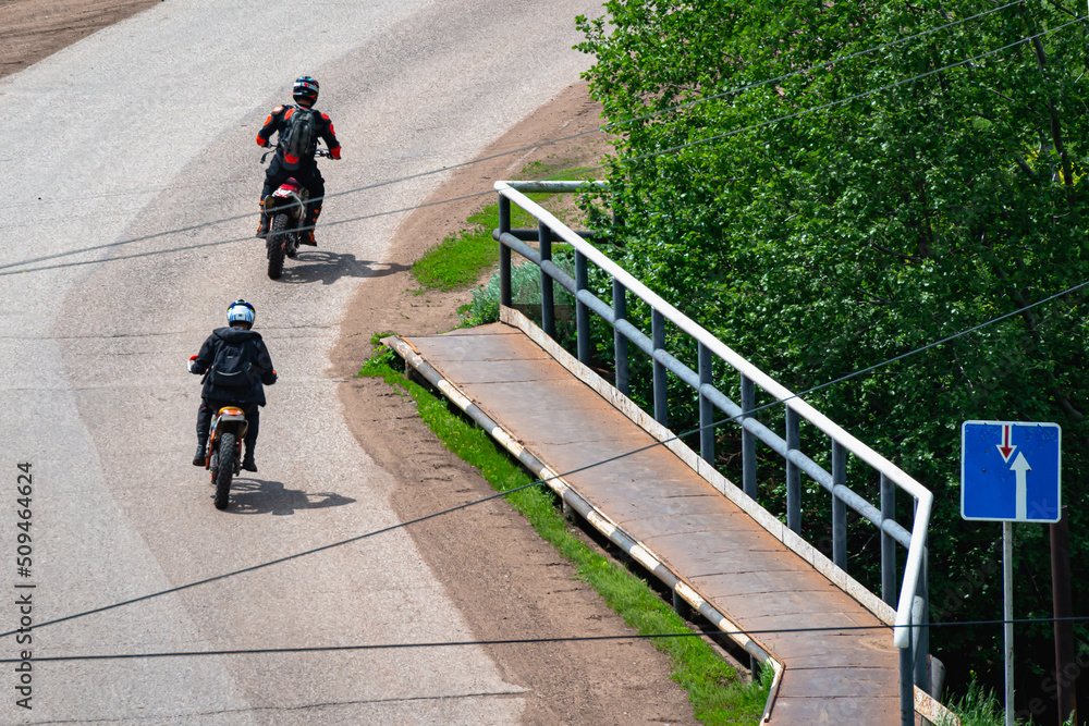 Fototapeta premium person riding a bike