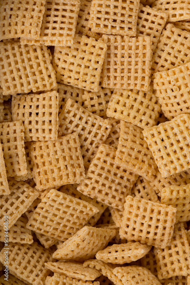 Square rice breakfast cereal macro Square rice breakfast cereal macro