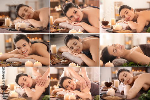 Collage with beautiful youn...