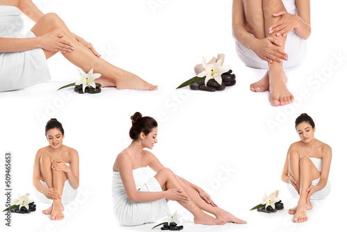 Set of pretty woman with sp...