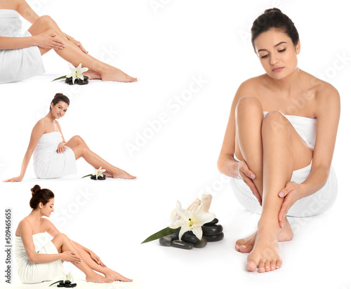 Set of pretty woman with sp...