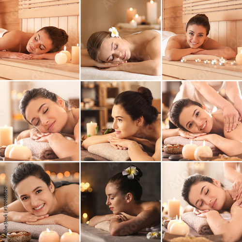 Collage with beautiful youn...