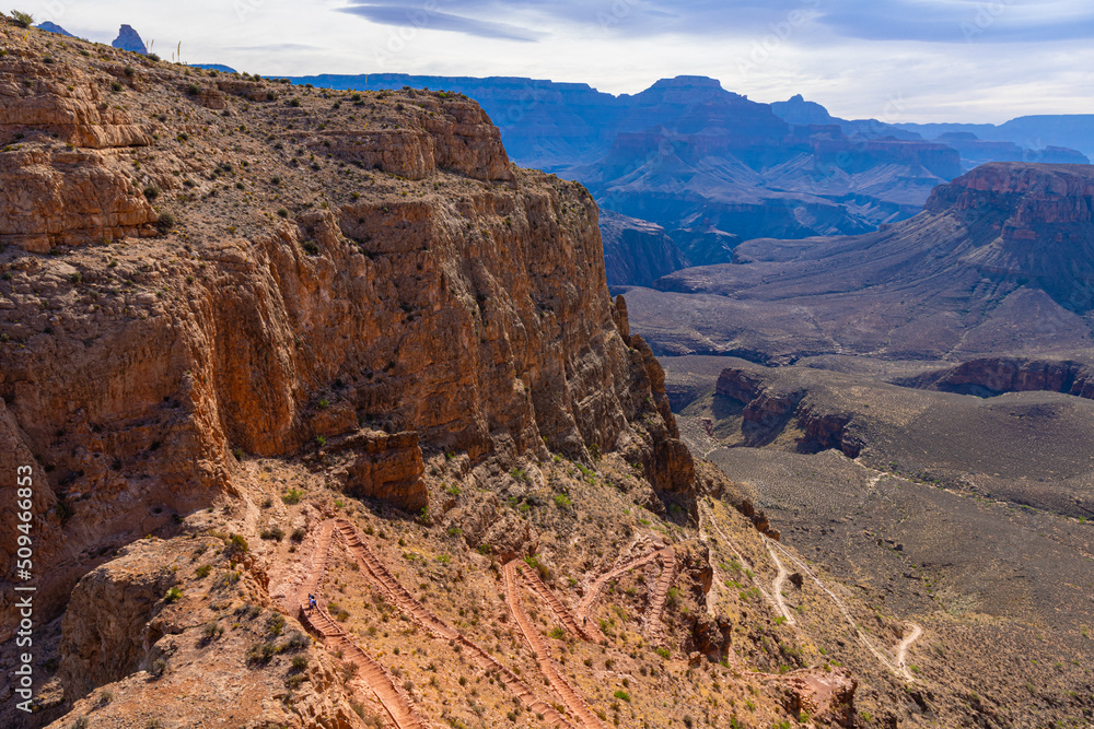 Switchbacks on The South Kaibab Trail Below Skeleton Point, Grand Canyon National Park, Arizona, USA