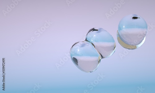 Abstract 3d rendered water isolated on blue background