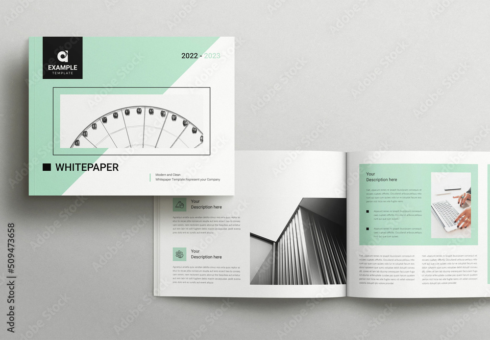 White Paper Layout - Landscape Stock Template | Adobe Stock