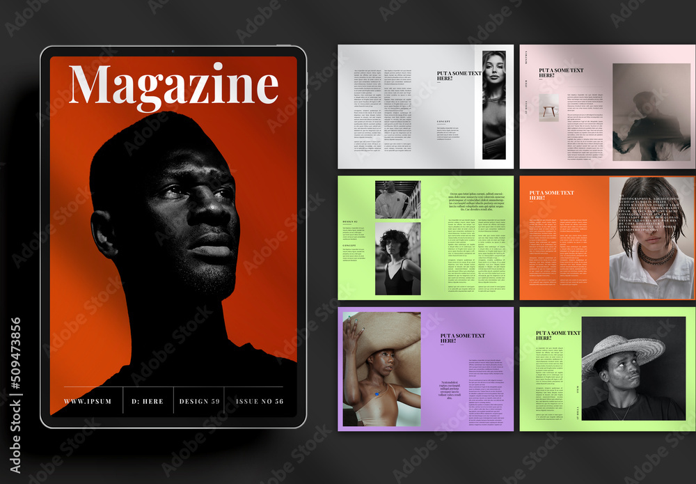 Digital Magazine Layout Stock Template | Adobe Stock