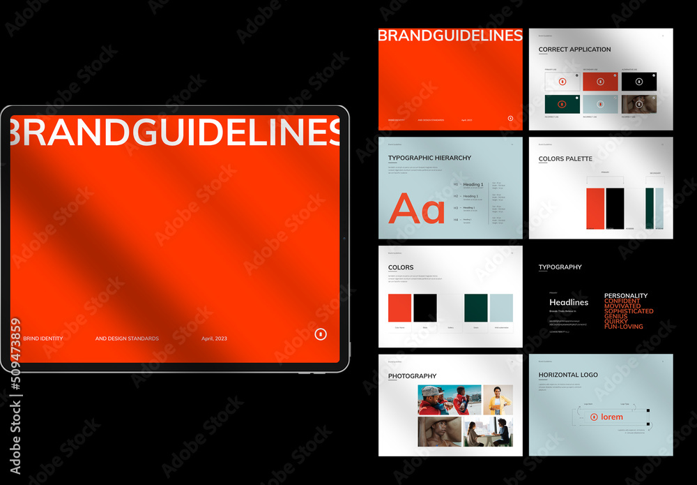 Brand Guidelines Layout Stock Template | Adobe Stock