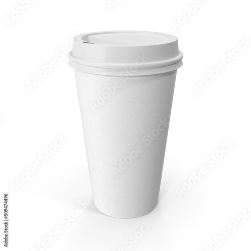 Wallpaper Mural Coffee cup 3d render mockup white background isolated Torontodigital.ca