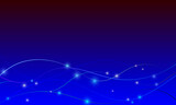 Blue vector background with sparkling sparks and smooth moving waves for wallpaper. Pattern of the night sea, waves