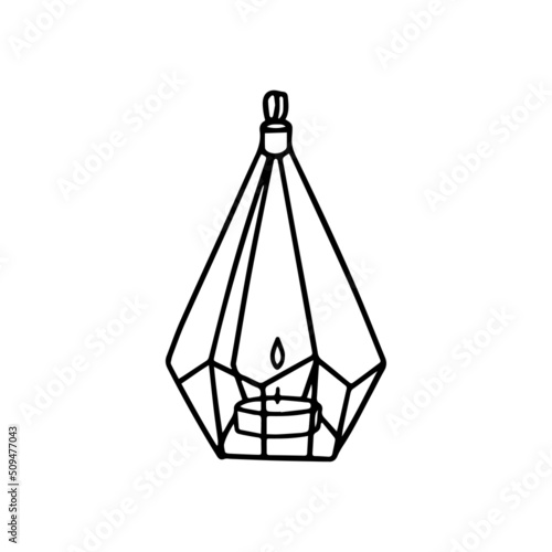Burning candle in candlestick. Hand-drawn vector illustration in doodle style © Tatyana Olina