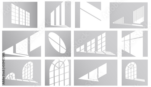 Set the overlay shadow effects. Set of drop shadows shapes for interior design